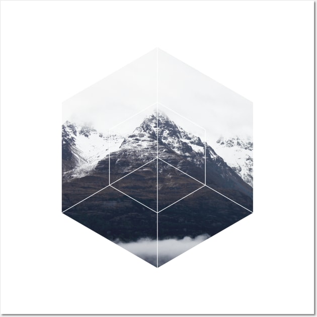 Snow Mountain Geometric Photography Wall Art by deificusArt